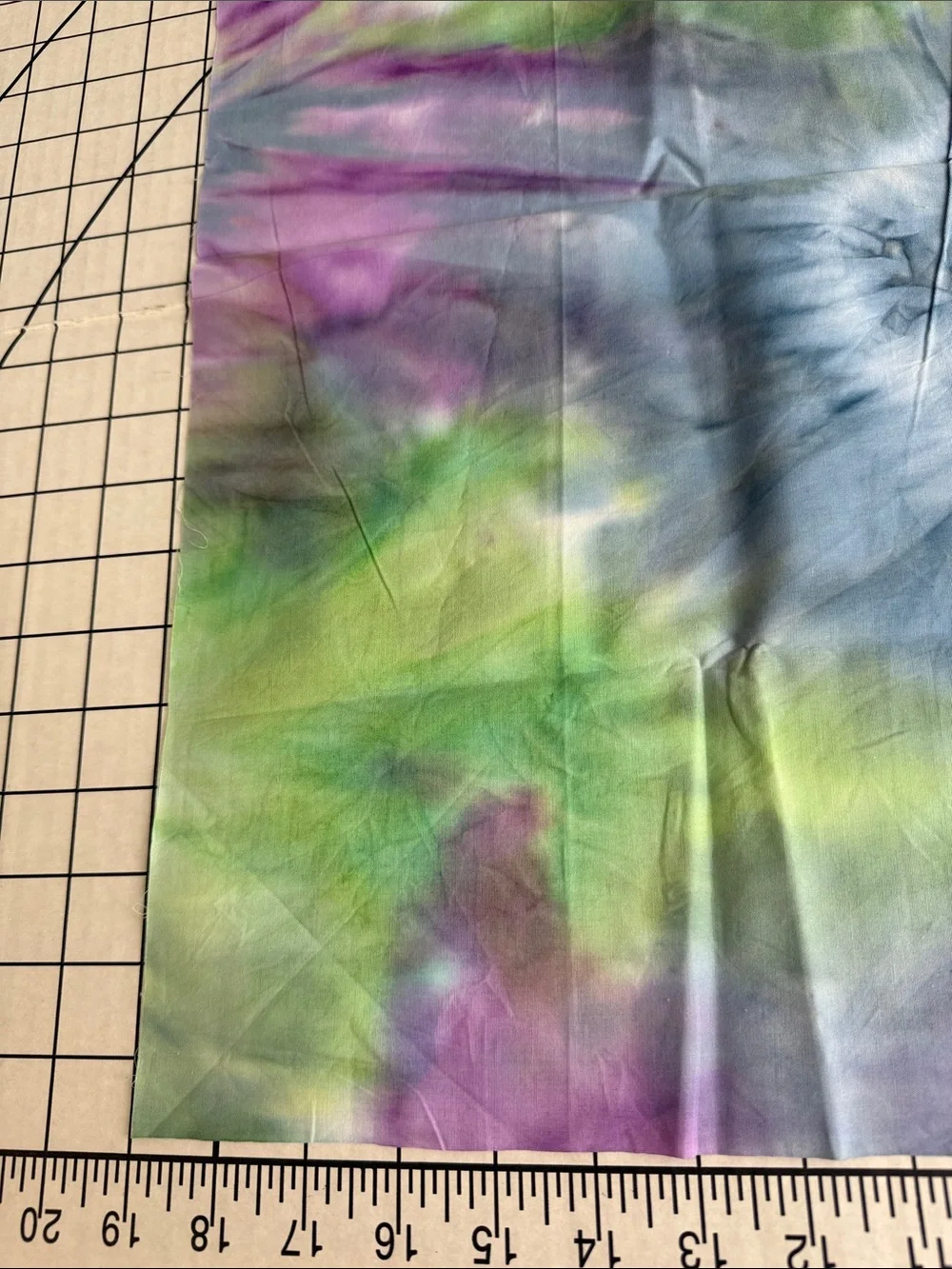 Hand Dyed Batik Quilting Cotton Fabric Lot Blue Purple Green 1 Yard+Fat Quarter